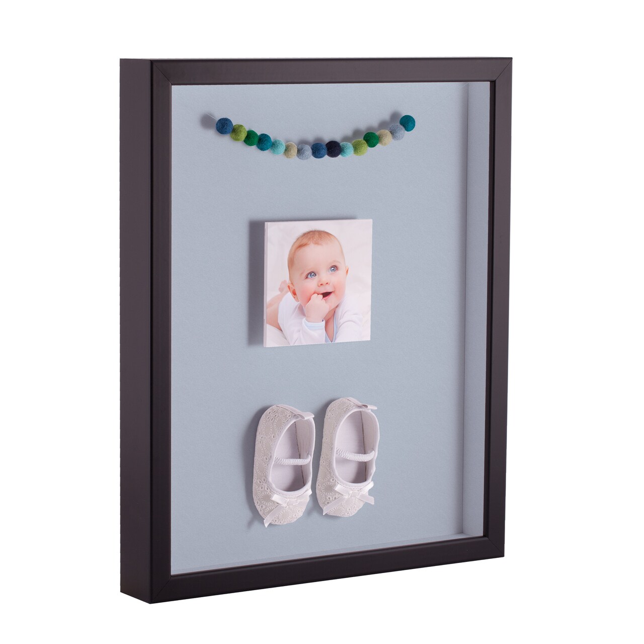 ArtToFrames 11x17 Inch Shadow Box Picture Frame, with a Satin Black Tall 1.00" Wide Shadowbox frame and Super White Mat Backing (4654)